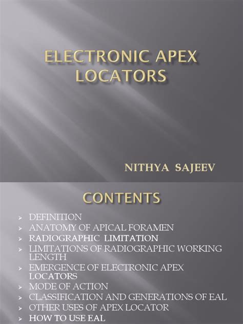 Apex Locators (NITHYA) .